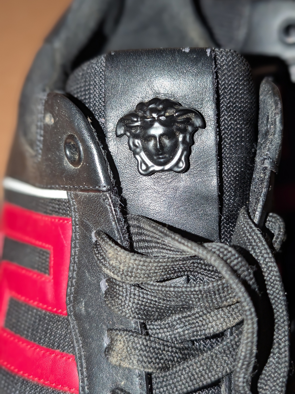 Versace Black Sneakers with Red Accent